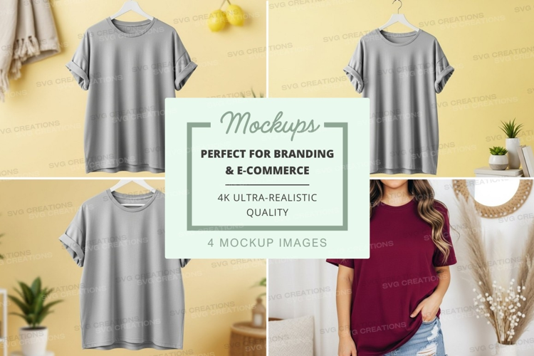 Mockup collection of casual t-shirts