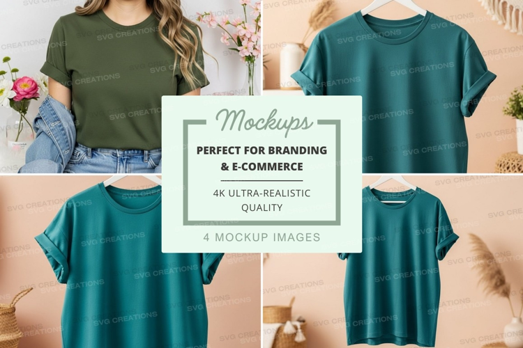 Mockup: green t-shirt collection