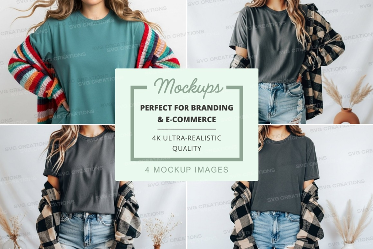 Mockup: casual fall fashion tops