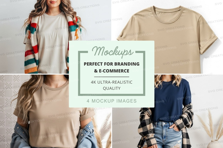 Casual t-shirt collection mockup
