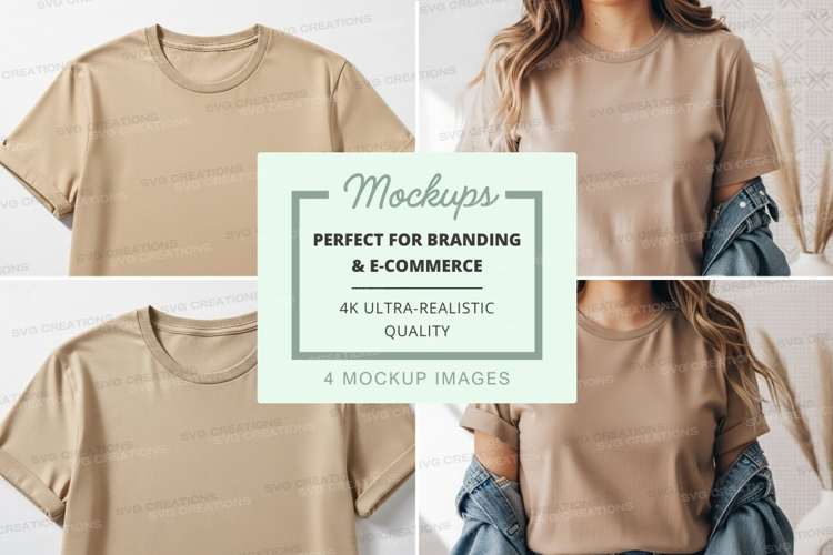 Beige t-shirt mockup