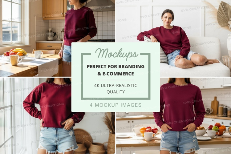 Casual kitchen scene mockup