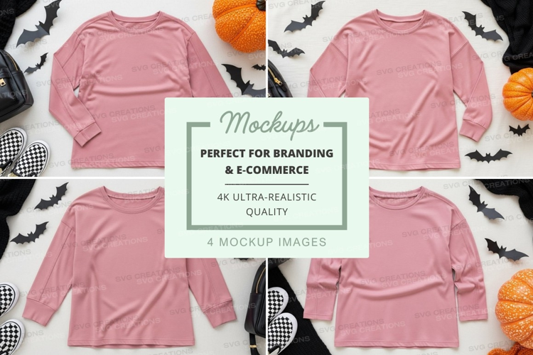 Pink long sleeve shirt mockup