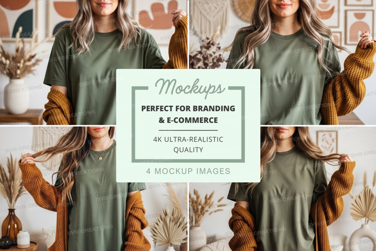 Green oversized sweater mockup