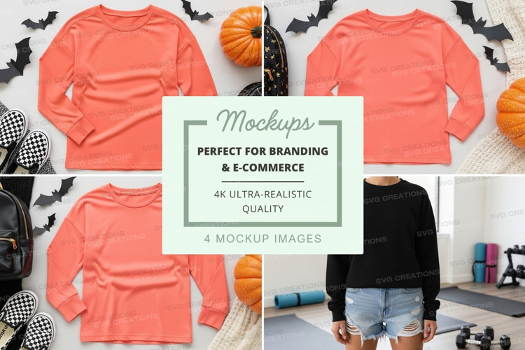 Halloween themed sweatshirts mockup