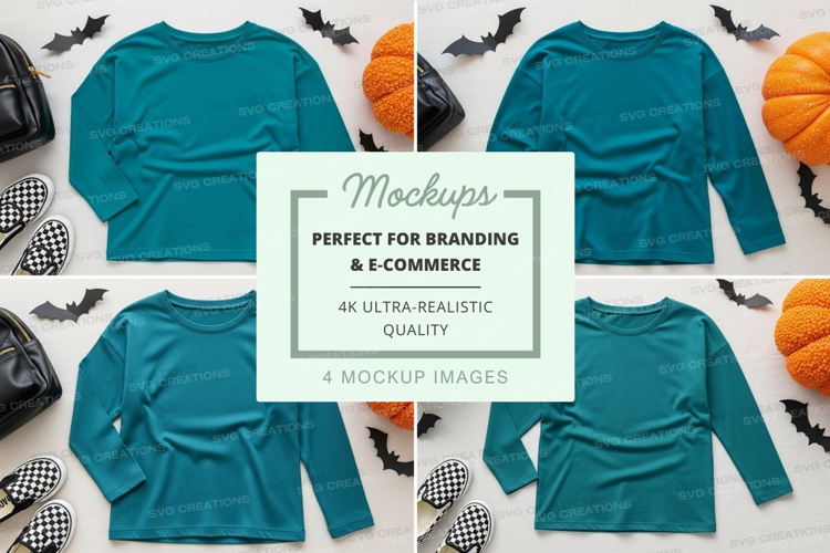 Halloween themed long sleeve shirts mockup