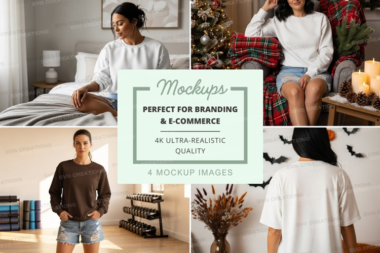 Cozy christmas morning mockup