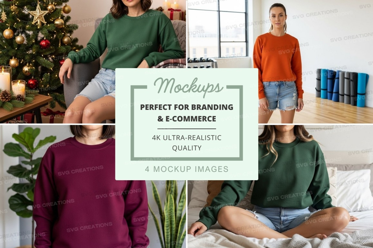 Cozy winter sweaters mockup