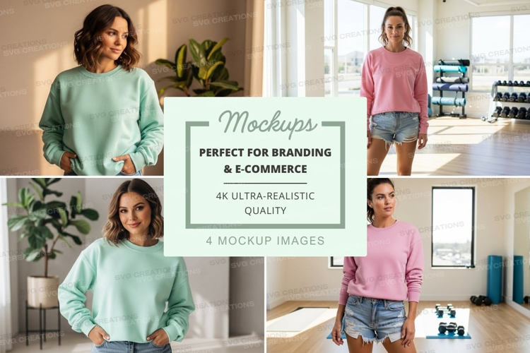 Women's casual sweatshirts mockup