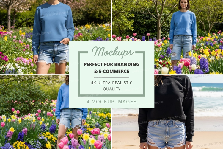 Spring garden fashion mockup