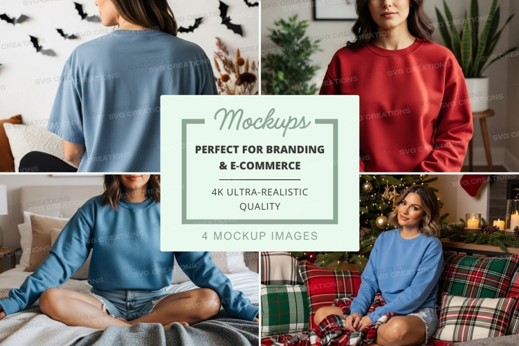 Cozy christmas morning mockup