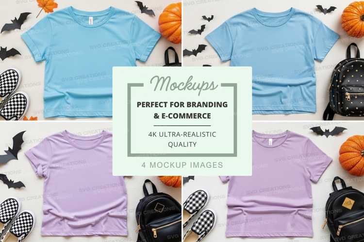 Halloween themed t-shirts mockup