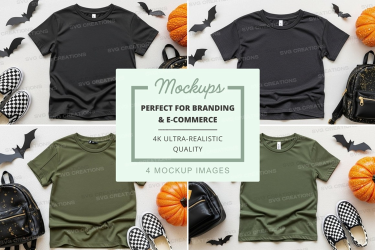 Halloween themed t-shirts mockup