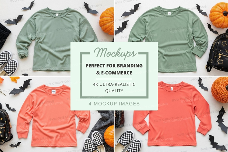 Halloween themed kids' clothing mockup