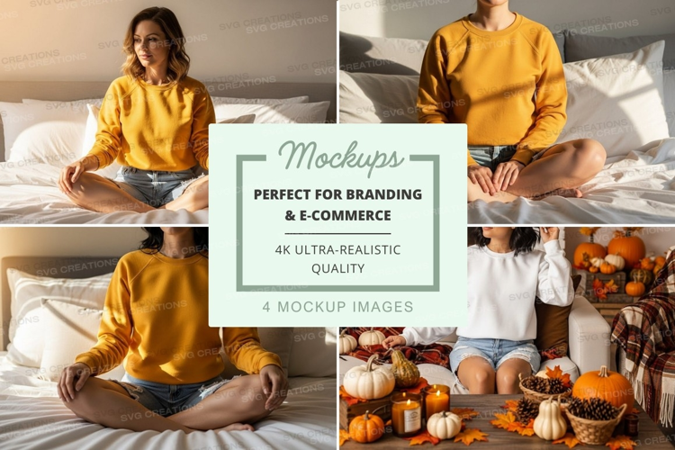 Cozy autumn morning mockup