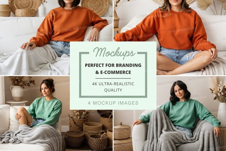 Cozy indoor living mockup