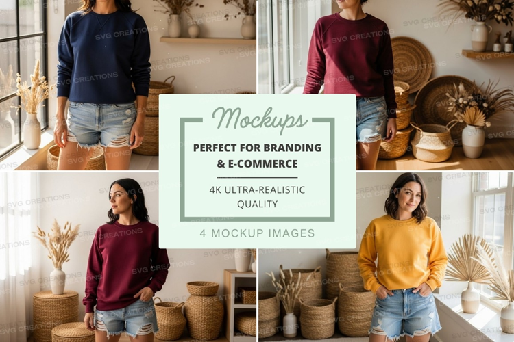 Casual sweater and shorts mockup