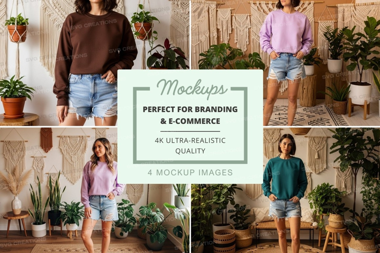 Casual indoor fashion mockup