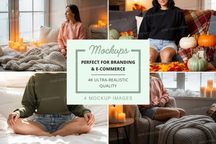 Cozy autumn mockup