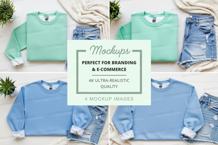 Casual sweatshirts and jeans mockup