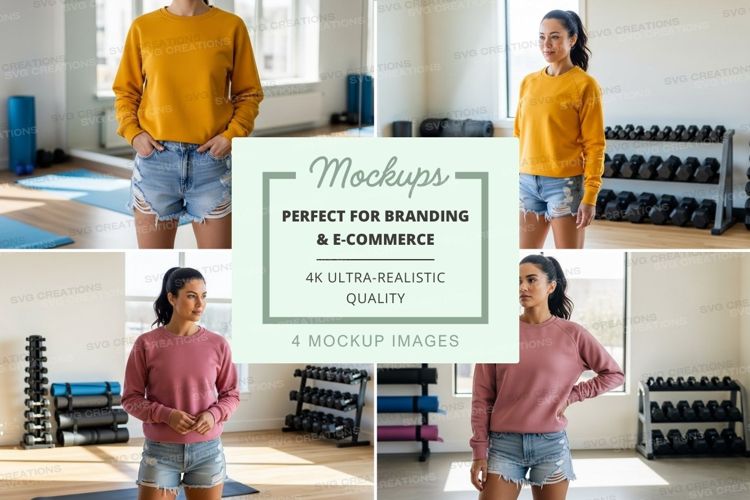 Fitness studio workout mockup