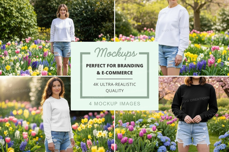 Springtime in the flower field mockup