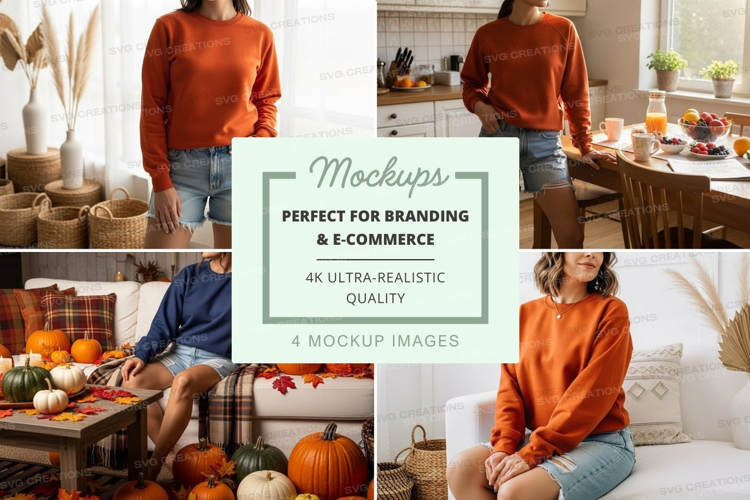 Cozy fall fashion mockup