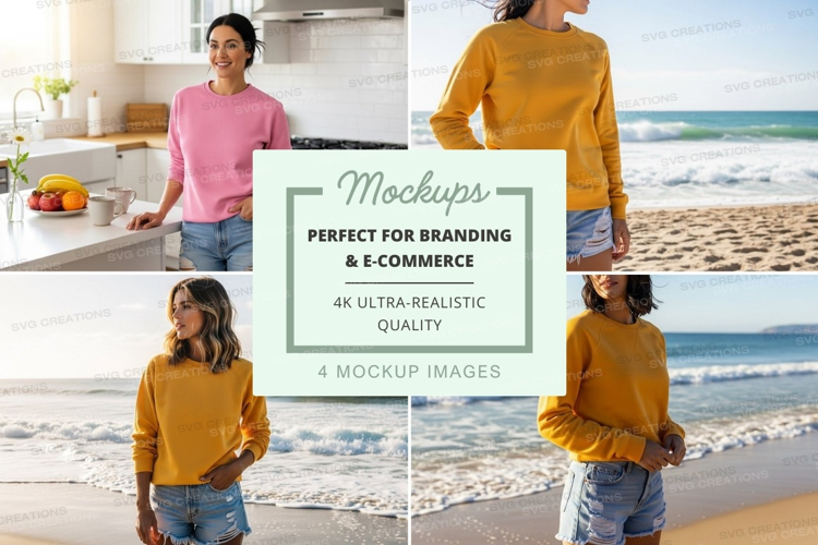 Casual beach and kitchen mockup