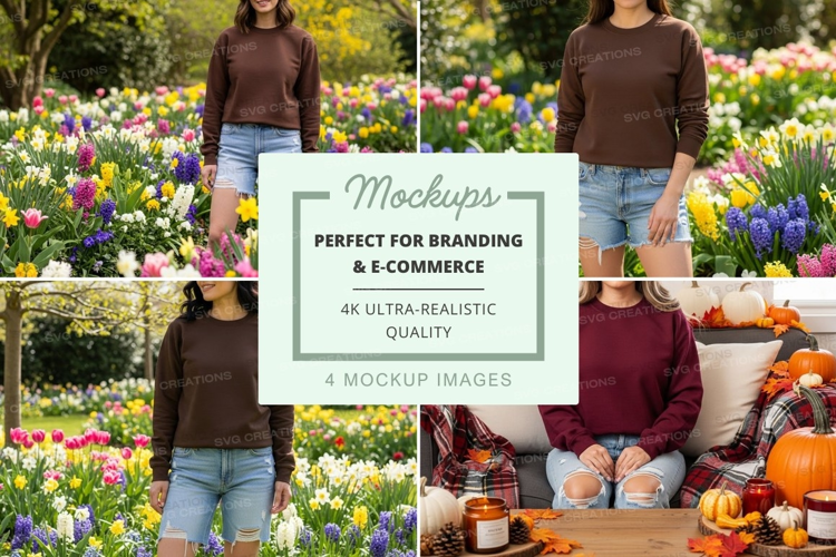 Spring garden mockup