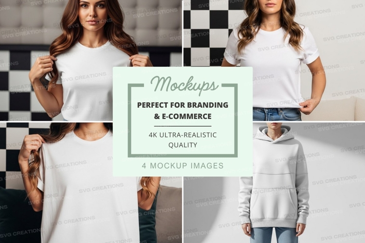 White Tshirt Mockup Image 13