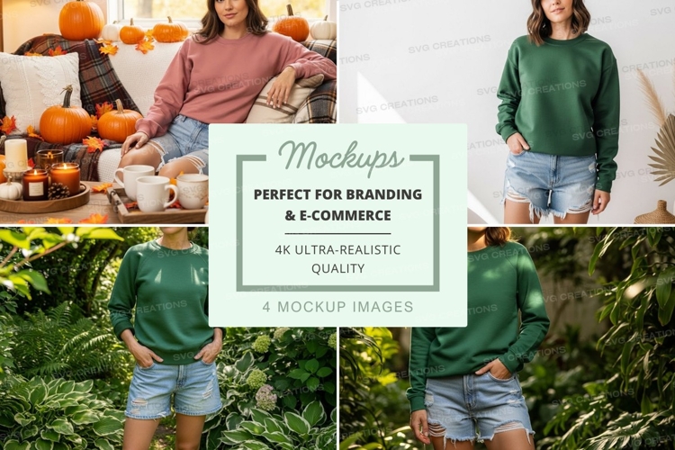 Mockup collection of hooded sweatshirts