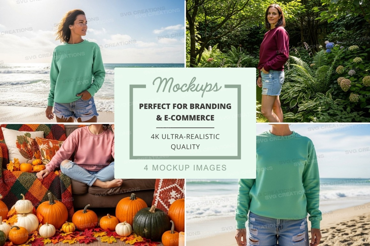 Beach and autumn mockup