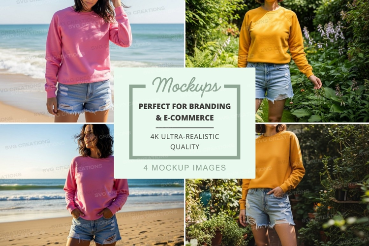 Casual beach outfit mockup
