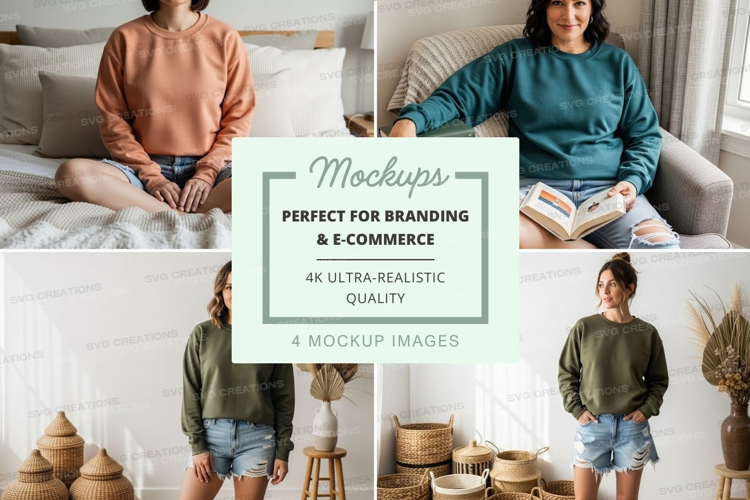 Casual and comfortable hoodies and t-shirts mockup