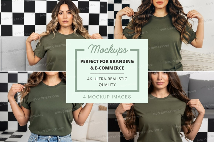 Casual green t-shirt mockup