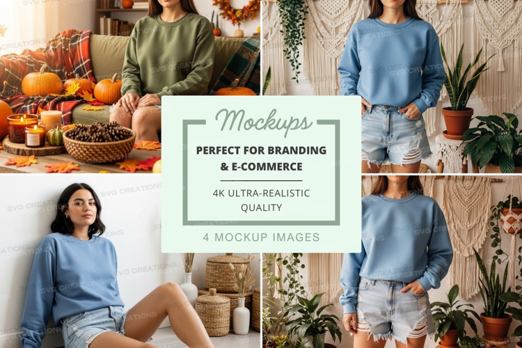 Cozy autumn fashion mockup