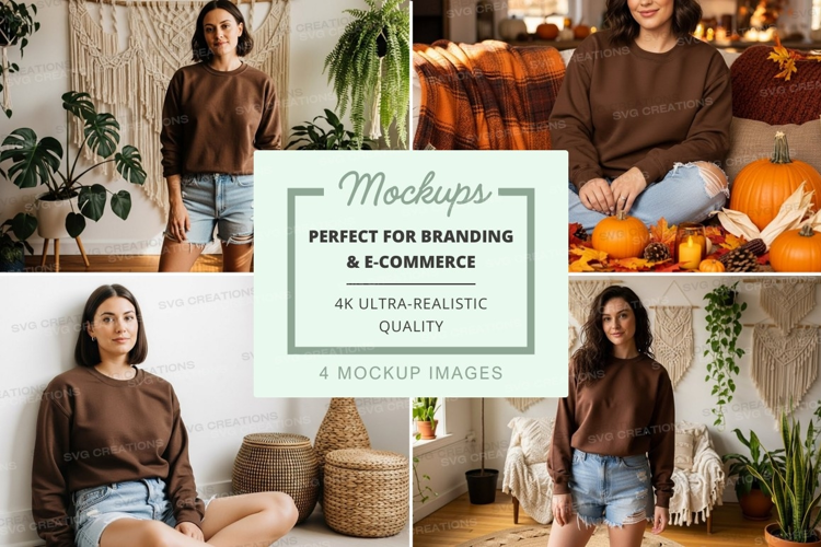 Cozy autumn indoor mockup