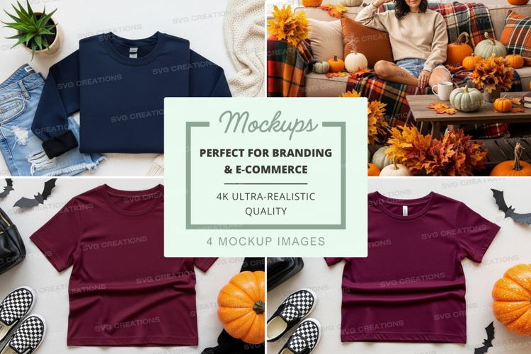 Cozy autumn fashion mockup