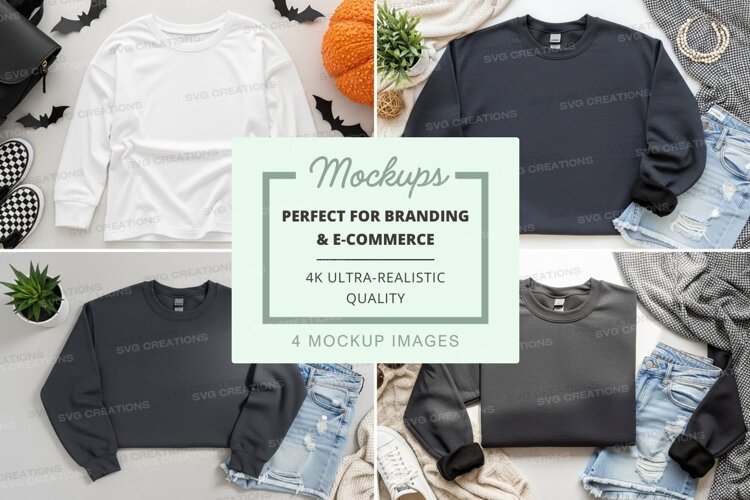 Halloween themed sweatshirts mockup example image 1