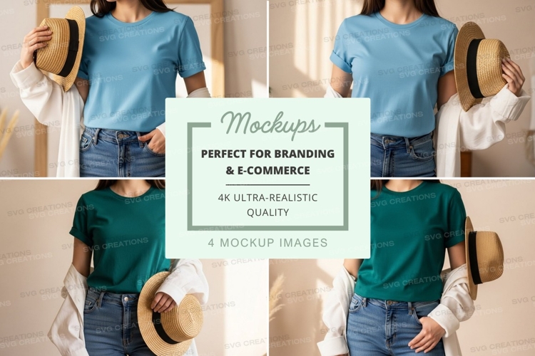 White Tshirt Mockup Image 17