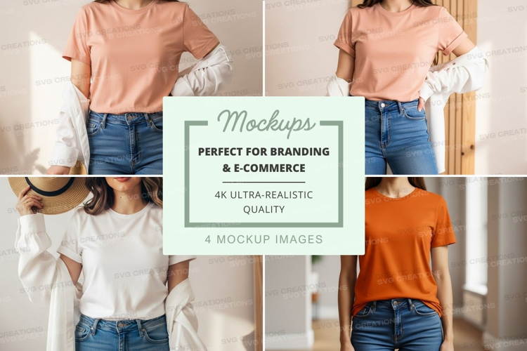 Casual t-shirt and jeans outfit mockup