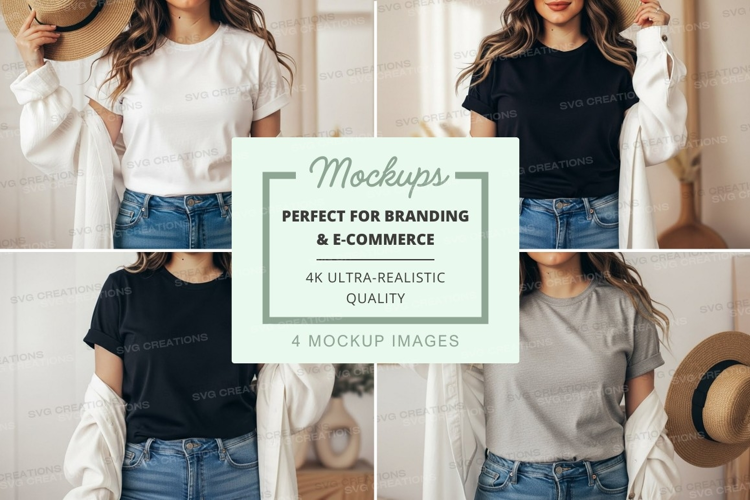 Casual t-shirt collection mockup