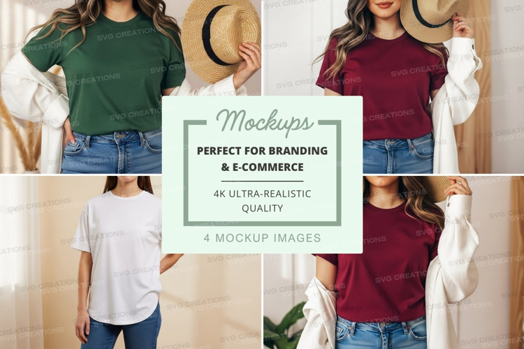 Casual summer t-shirts mockup