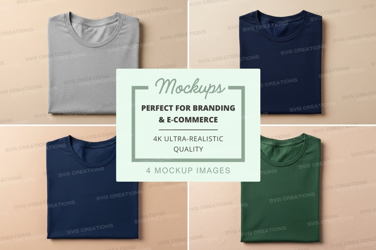 Folded t-shirts mockup