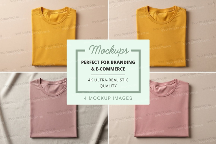 Folded t-shirts mockup