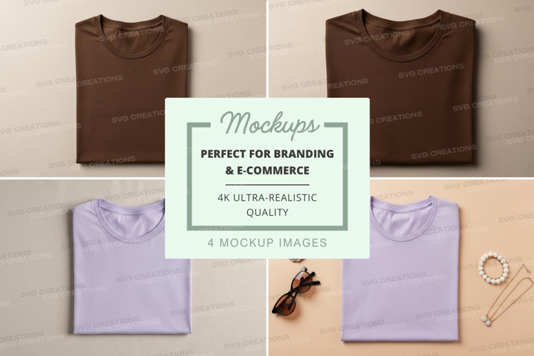 Folded t-shirts mockup