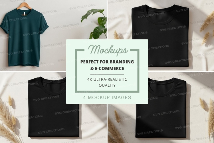Black Tshirt Mockup Image 21