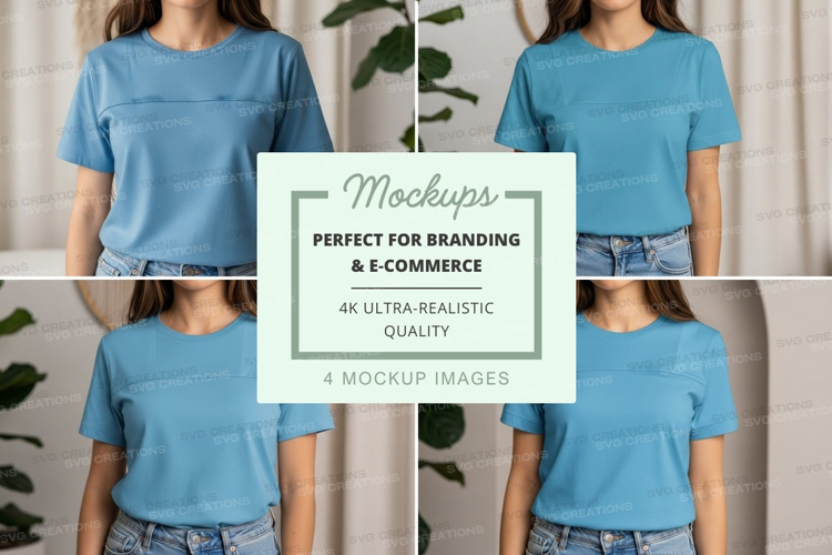 Blue t-shirt mockup