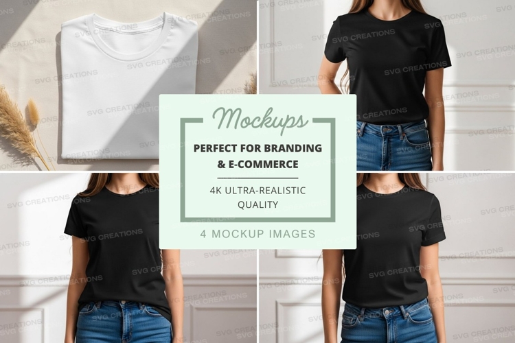 Black Tshirt Mockup Image 19