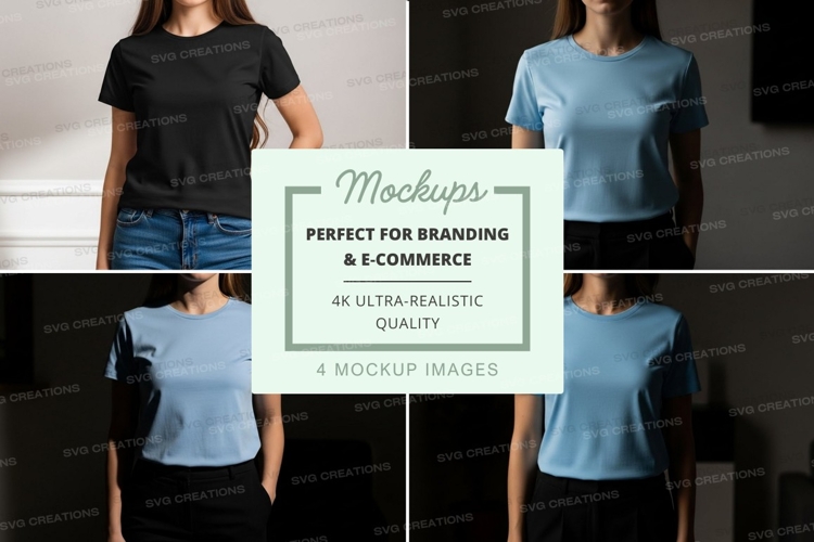 Black Tshirt Mockup Image 22